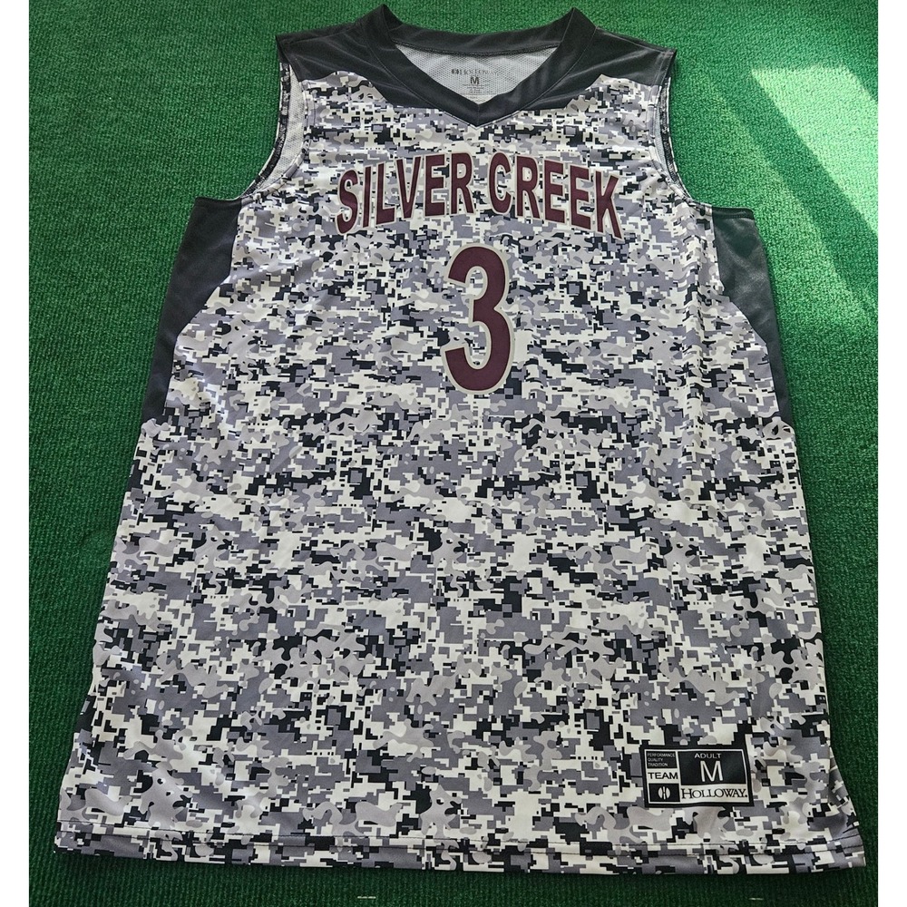 Holloway Silver Creek Raptors Basketball Jersey‎ Adult Medium M Camo Digital